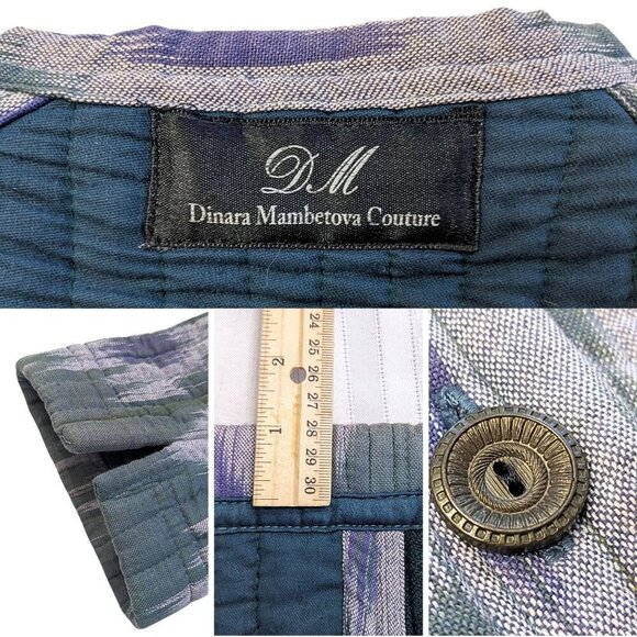 DINARA MAMBETOVA Central Asian Couture Handmade Uzbek Ikat Chapan Size L - Picture 6 of 10